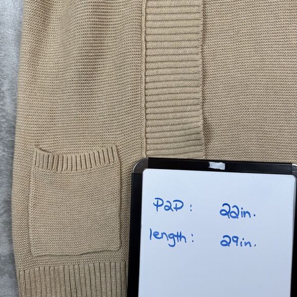 Le 31 Par Simons Cardigan Women’s PM Beige Organic Cotton Pockets GrandmaCore - Picture 7 of 9